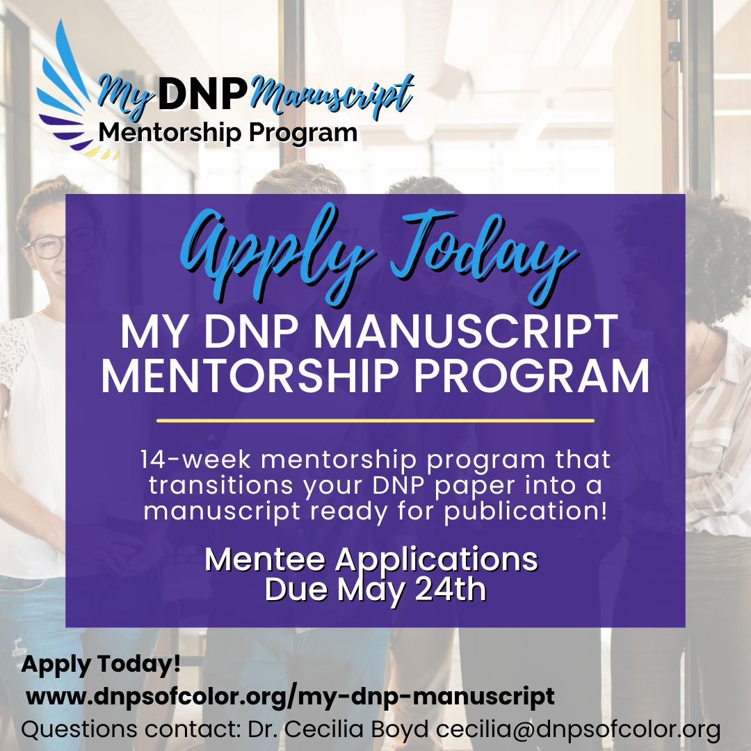 Get mentorship...get published. Apply to our my DNP manuscript mentorship program today! Apply here: buff.ly/49UBcku