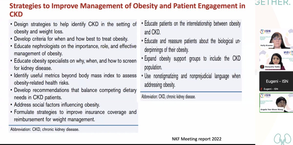 manjusha yadla (@myadla) on Twitter photo <a href="/ISNkidneycare/">Int Society of Nephrology</a>
<a href="/kramer_holly/">Holly Kramer, MD, MPH</a>
<a href="/aymwanghkuhk/">Angela Wang</a>
Obesity needs multi disciplinary care and public health issue
Class based management of Obesity -CKD
Life style interventions -CKD
Strategies to improve Obesity -CKD <a href="/ISNkidneycare/">Int Society of Nephrology</a>
<a href="/kramer_holly/">Holly Kramer, MD, MPH</a>
<a href="/aymwanghkuhk/">Angela Wang</a>
Obesity needs multi disciplinary care and public health issue
Class based management of Obesity -CKD
Life style interventions -CKD
Strategies to improve Obesity -CKD