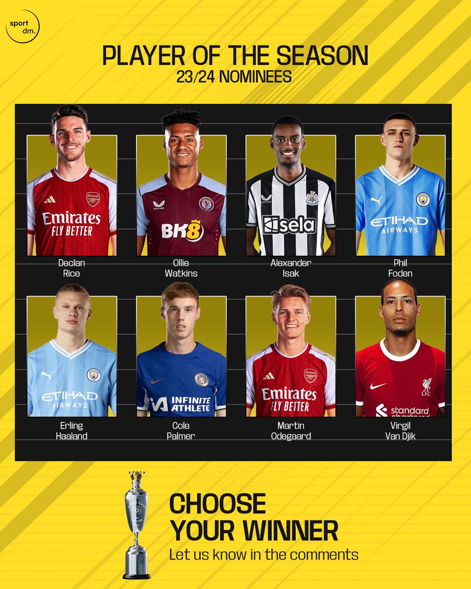 Who's had the most impressive season? Vote for your pick for Premier League Player of the Season!⚽️ Who missed out in your opinion? 🤔 #SportDm #PLAwards
