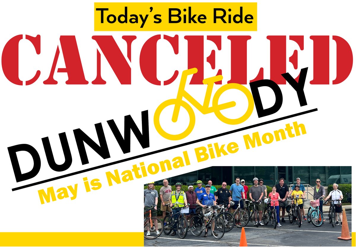 Due to severe weather, today's Bike to Lunch with City Council has been canceled. Please stay safe!