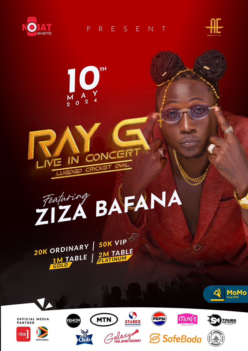 The⏳countdown is on for @Ray_G_official concert tomorrow, and we're bringing you to the party. Ready to groove to hits like Forever, Eizooba,Manvuli..?The list is endless! We are your Official Transport partners for the #RayGLiveInConcert #SafeBoda #SafeCar #RideElectric