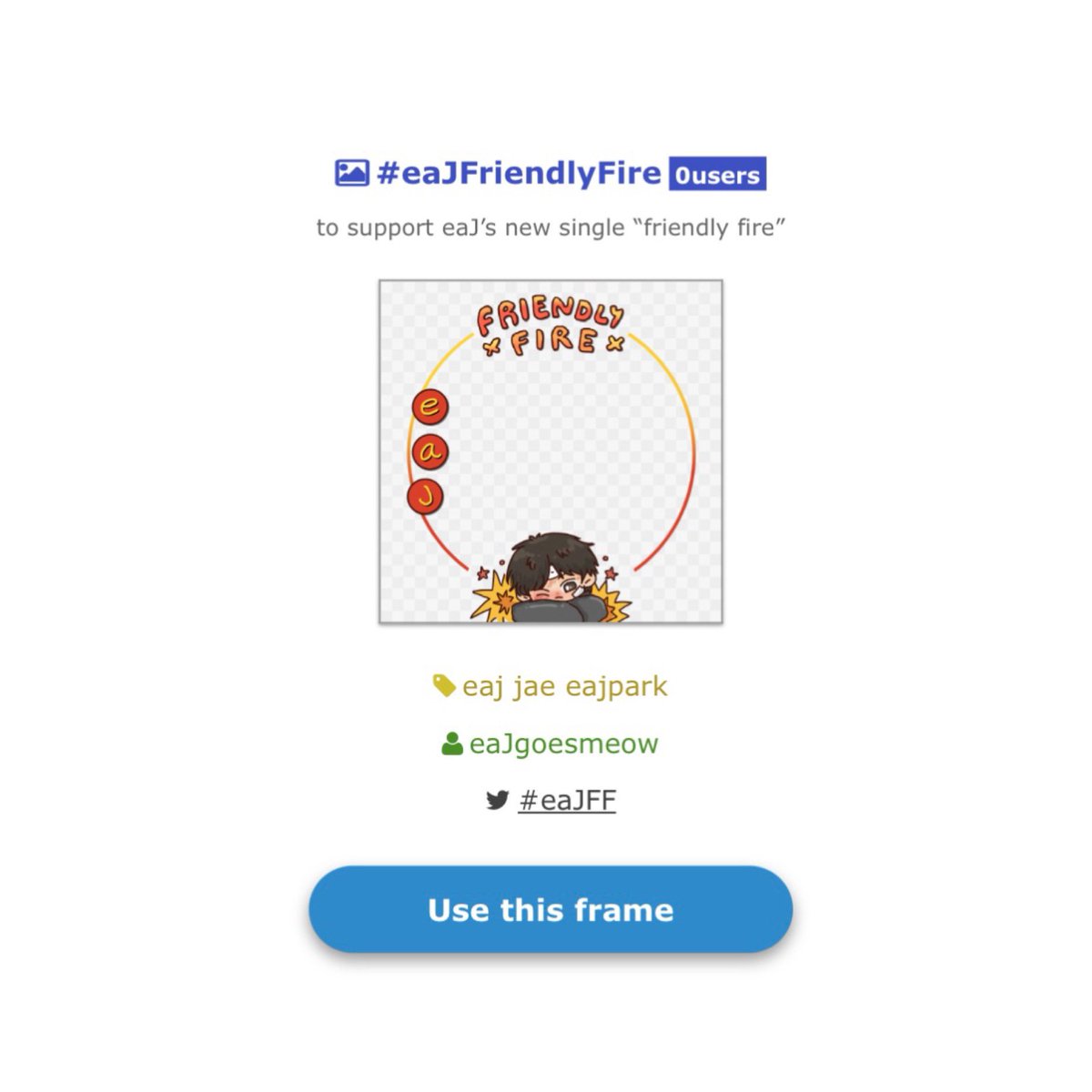 pfp frame to support @eaJPark’s new song 
‘friendly fire’ ♡₊⁺ 

🔗: bit.ly/eaJFF

#eaJ #eaJPark 
#eaJFF #eaJFriendlyFire