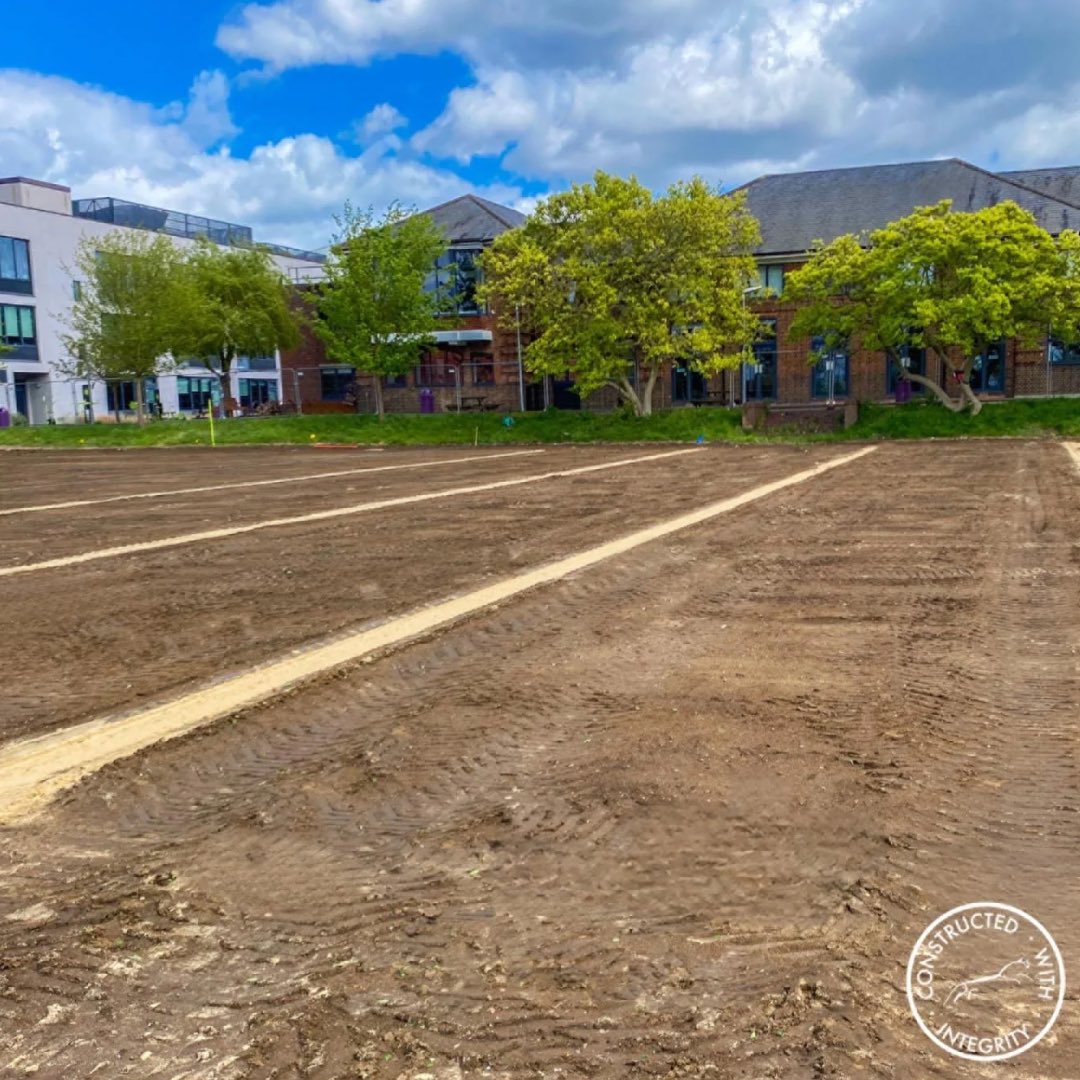 White Horse contractors have installed primary drainage on a playing field at a school in East London using our @MastenbroekLtd 10/12 trencher. Our specialist team completed the works during the Spring followed by secondary drainage installation before cultivation and seeding.