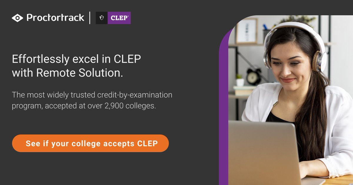 Students who pass their CLEP exams perform better in advanced courses compared to those who took introductory courses- bit.ly/44wHZiJ

#Collegeboard #EdTechInnovation #edtech #onlineexams #onlinelearning #onlineproctoring #highereducation #distancelearning #chatbot