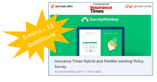 It's not too late to have your say.

It takes just 5 minutes to answer 12 questions about your hybrid & flexible working policies within the UK Insurance Industry.

eu1.hubs.ly/H091jtj0

#Insurance #Survey #Research #HybridWorking #FlexibleWorking