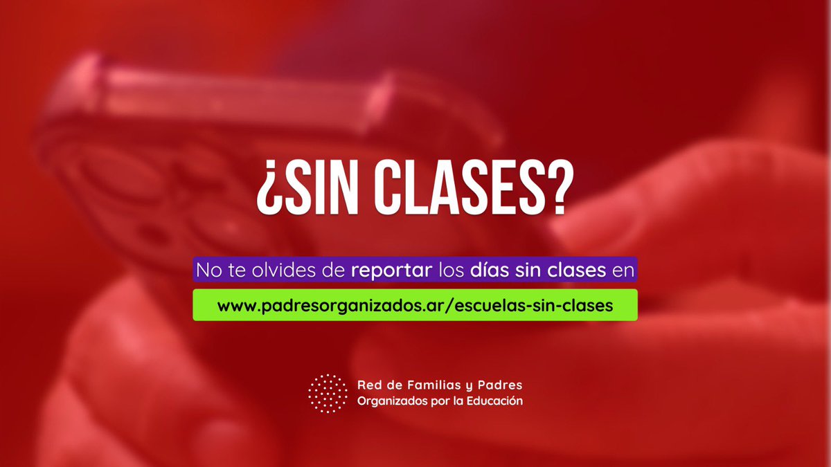 ¿Hoy tu hijo no tuvo clases? Recordá que en nuestra web podes reportar los días sin clases. Sólo debes ingresar en este link👇🏻 padresorganizados.ar/escuelas-sin-c…