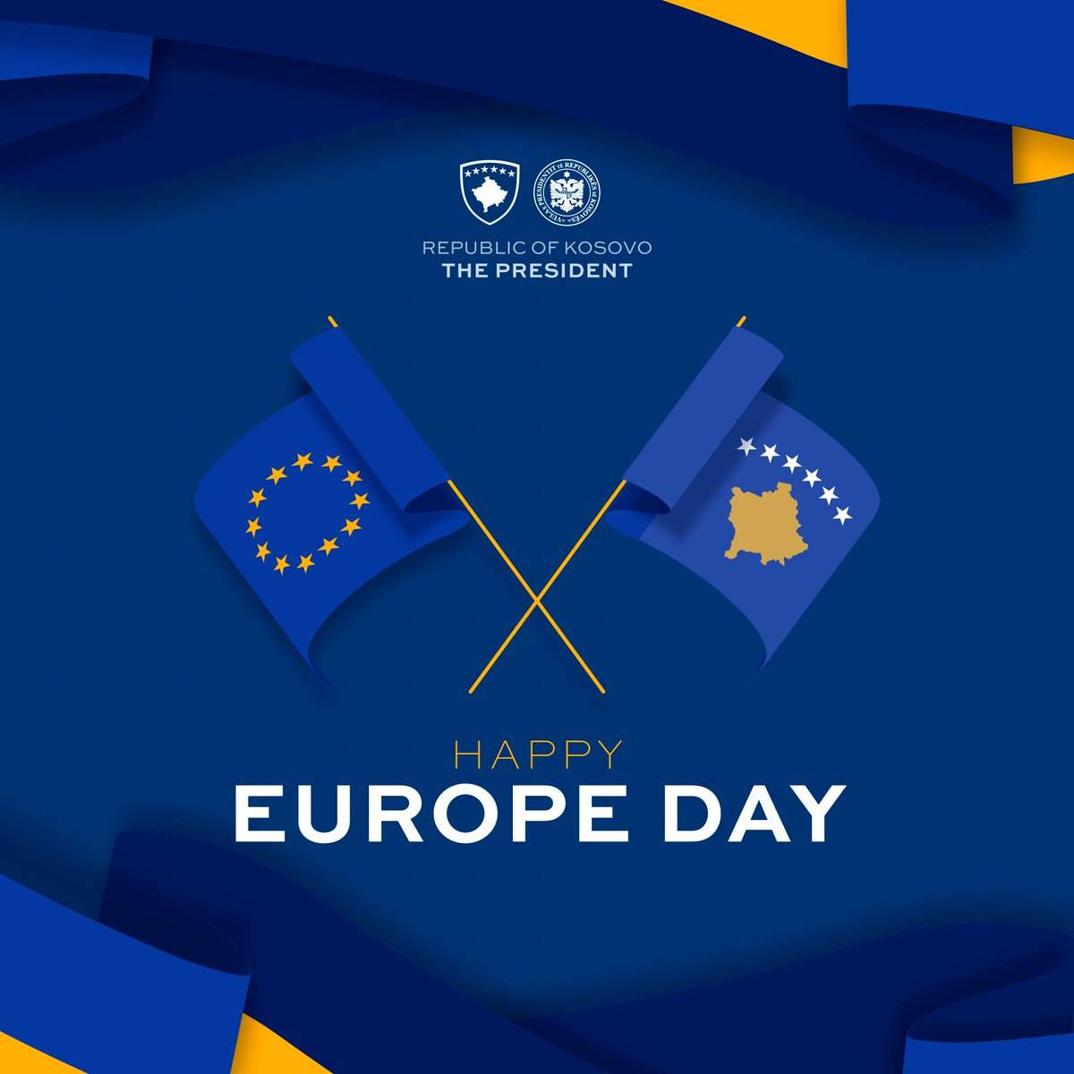 Today, as the people of Kosovo join their fellow Europeans in marking #EuropeDay, we are reminded of a vision: a Europe whole, free, and at peace. This vision comes closer to reality when all aspiring and committed countries join the EU. Kosovo will always regard the EU not…