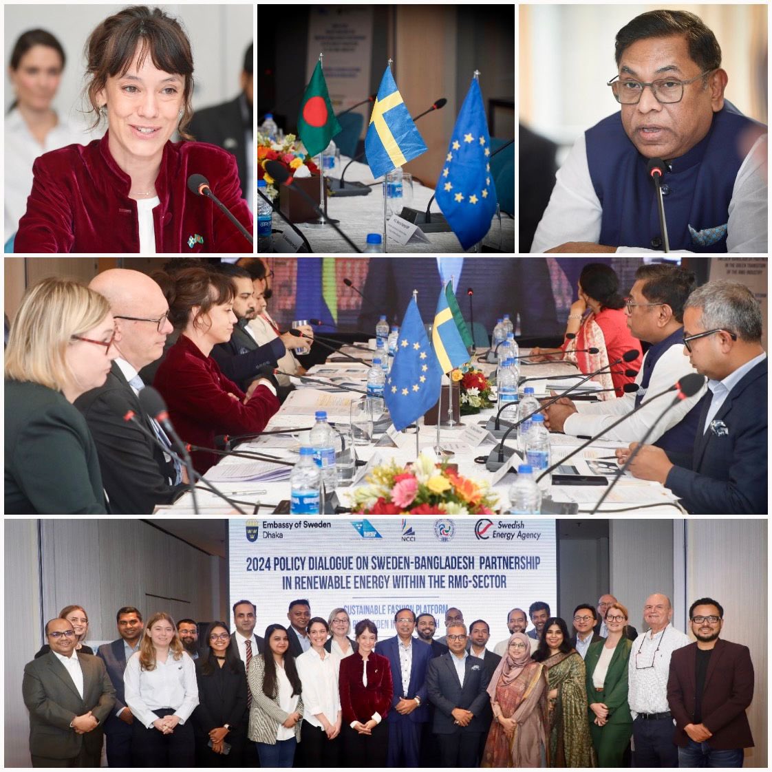 Delighted to hold the 3️⃣ Policy Dialogue  of the #SustainableFashionPlatform by Sweden🇸🇪! 

The dynamic discussion with State Minister @NasrulHamid_MP focused on how a 🇸🇪🤝🇧🇩 parthership within #RenewableEnergy can support the #GreenTransition🌱 of the #RMG-industry.