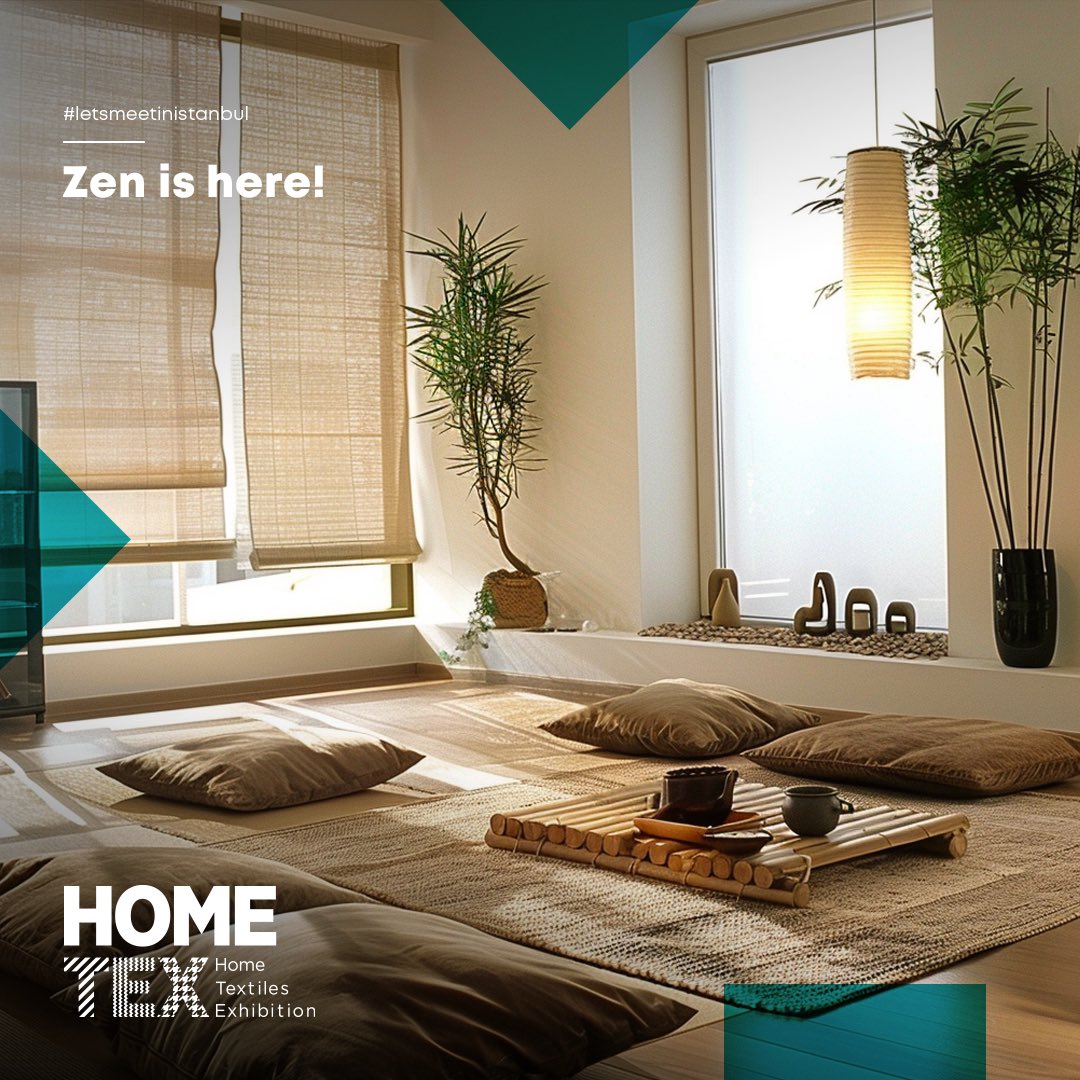 Now it’s Zen time! In Zen-style home decor, the aim is to capture silence, tranquility, peace, and balance. Therefore, wood materials, soft colors, and natural tones are used. If you want to discover this style you can visit HOMETEX! @kfafuarcilik @tetsiad +++
