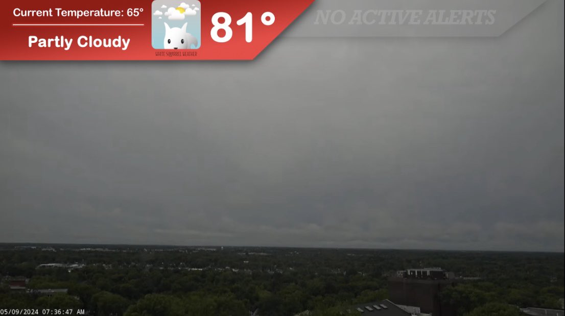 Conditions are much calmer today as all storms have moved out of the Bowling Green area overnight. Some sun will return to #WKU as spotty cloud cover breaks up a bit during the day today; we are drier and cooler this weekend, with high temperatures in the upper 60s on Friday!