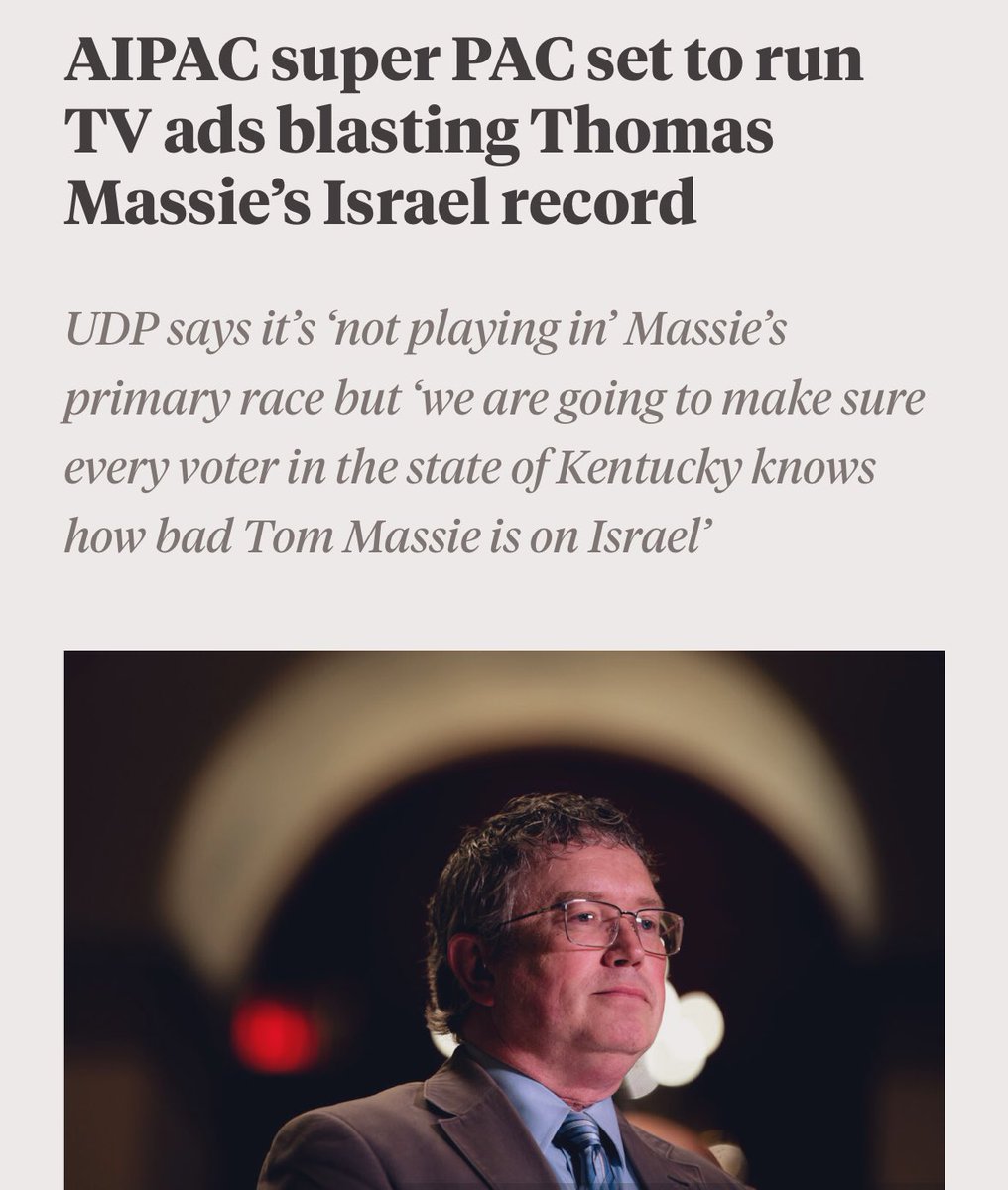 MassieforKY's tweet image. My election is in 12 days. AIPAC superPAC just bought $300,000 of ads against me because I am often the lone Republican for freedom of speech, against foreign aid, and opposed to wars in the Middle East.
I am urgently requesting your financial help here: secure.thomasmassie.com/donate