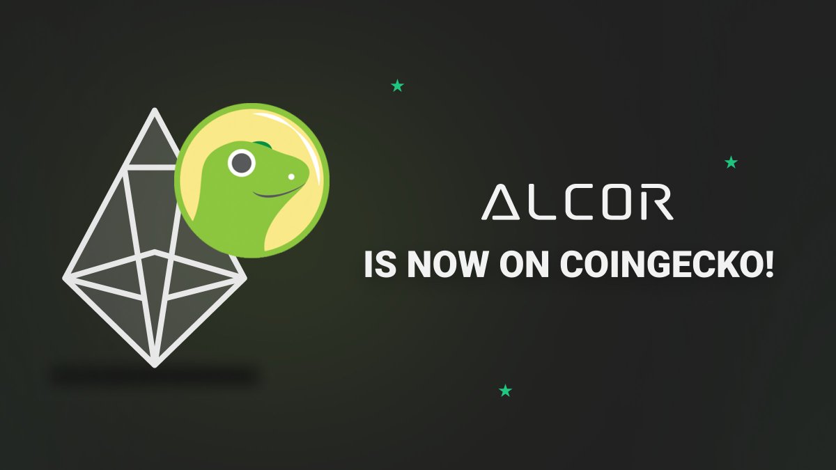 Alcor DEX is now listed on @coingecko! 🌐 Gain valuable insights into Alcor's performance, trading volume, and more.