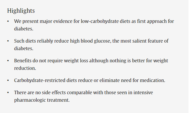 Dietary carbohydrate restriction as the first approach in diabetes management 

sciencedirect.com/science/articl…