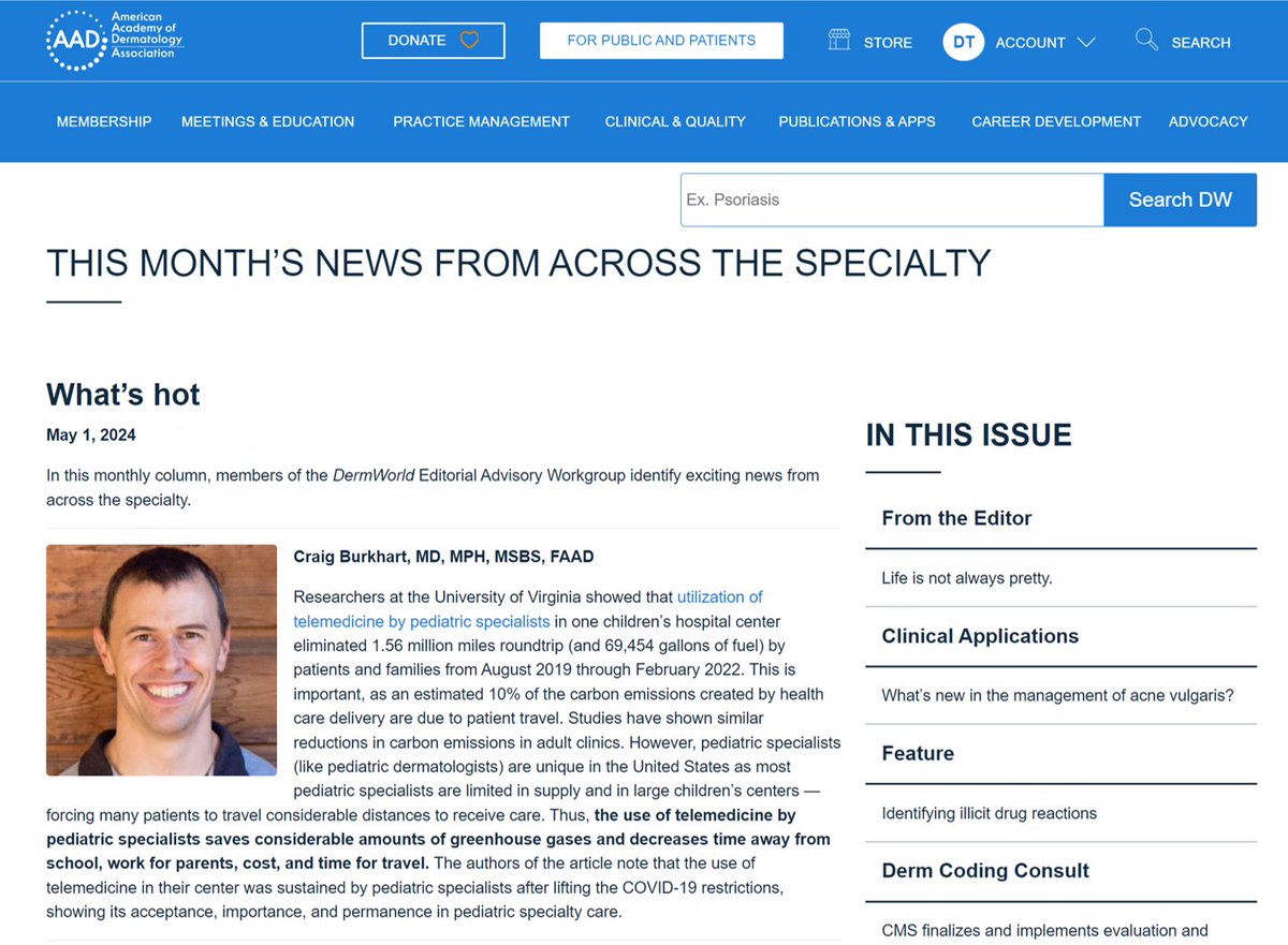 What are this month’s hot new advances in #dermatology? Find out what your colleagues had to say in the new issue of #DermWorld. aad.org/dw/monthly/202…