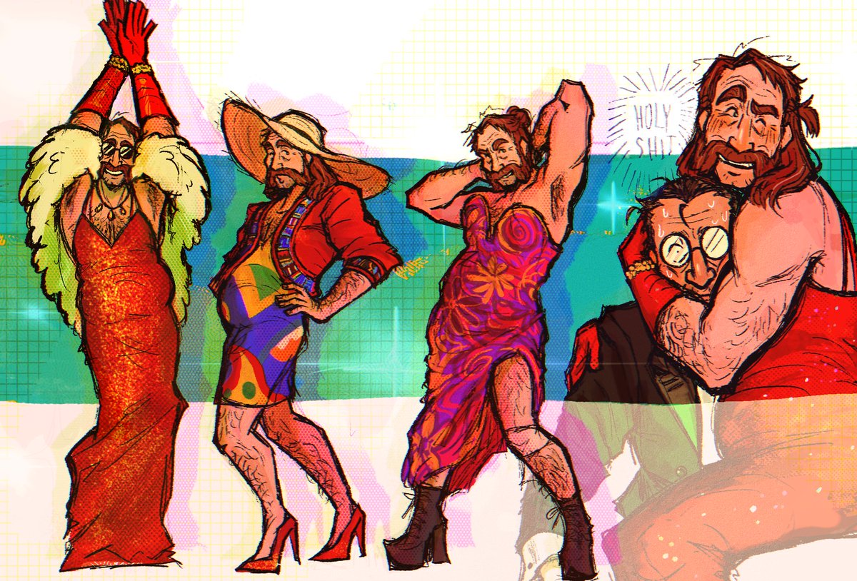 I just wanted to draw harry in dresses #DiscoElysium