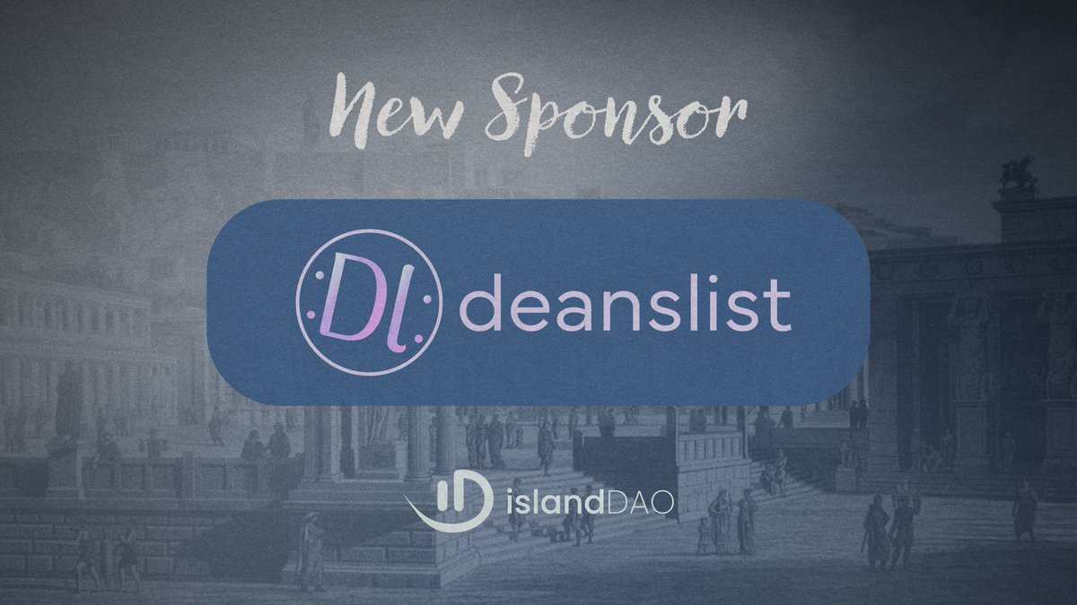 Say hello to our latest sponsor @deanslistDAO! 🏝️ Excited to welcome all the DL members on the island!
