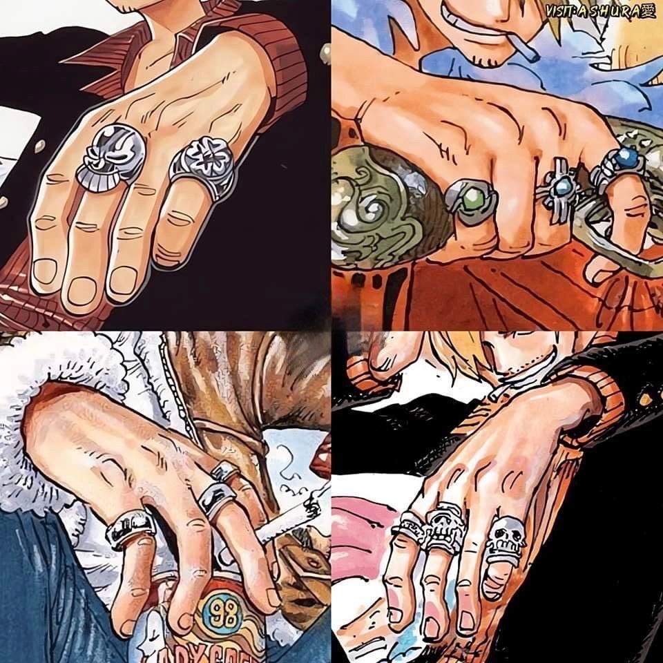 Taz Skylar shared his current ring collection. Like #Sanji, he has several skull-shaped ones.

#OPLA #OnePieceNetflix