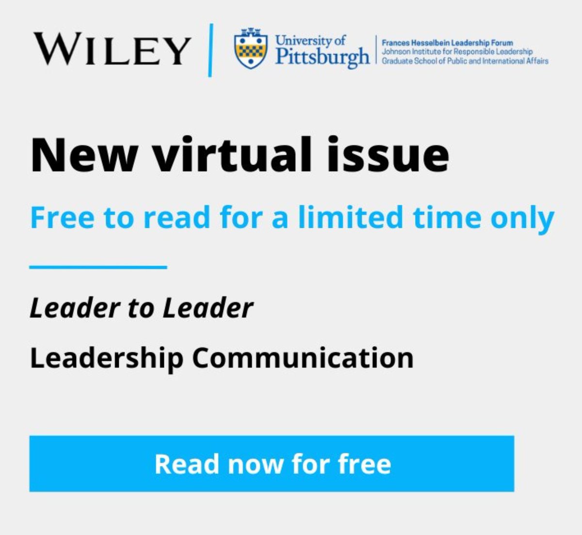 Read our new virtual issue of Leader to Leader: onlinelibrary.wiley.com/doi/toc/10.100… Communication is arguably the most important skill a leader can develop. Yet, there are so many complex facets to leadership communication that we too often tend to take the entire concept for granted.