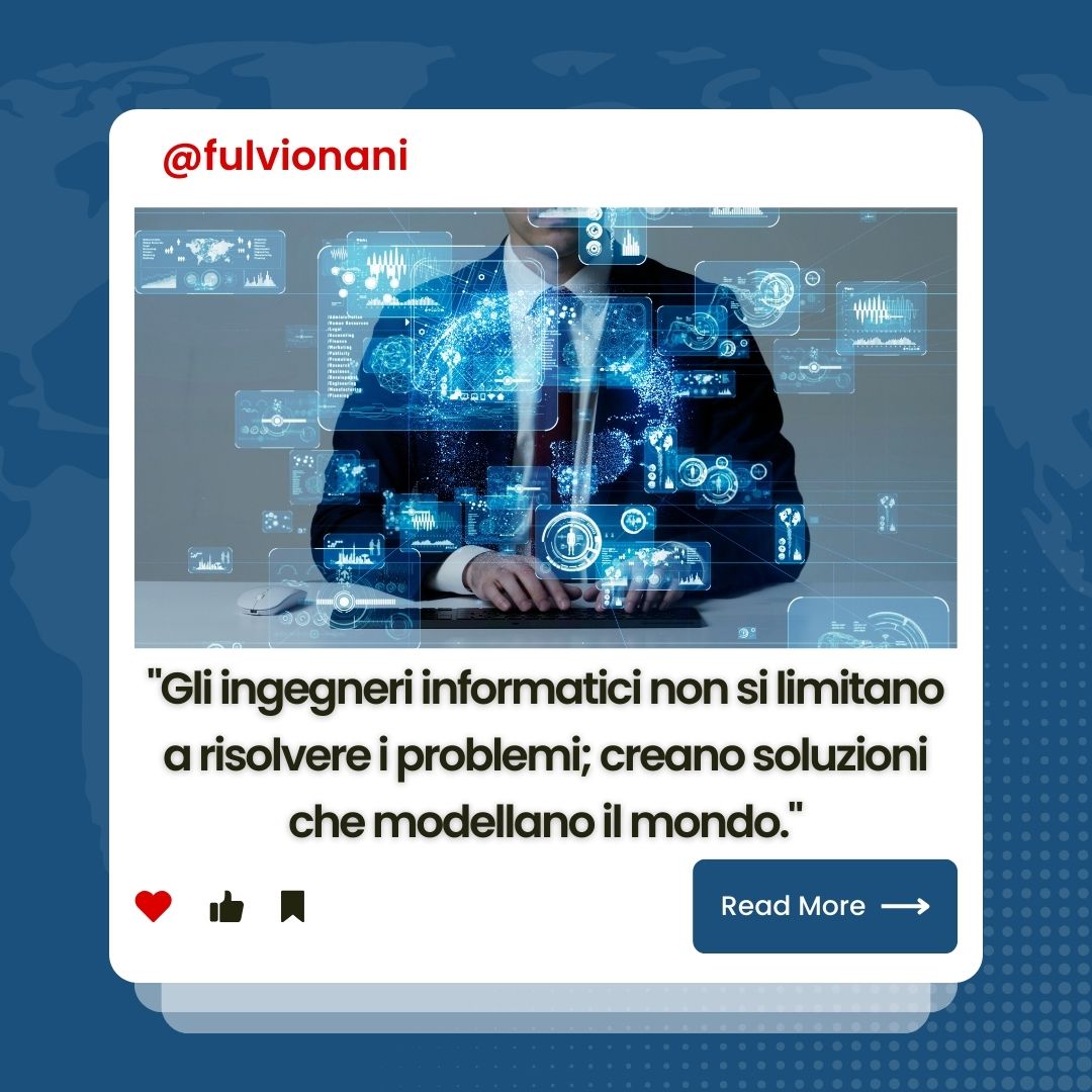 fulvio_nani's tweet image. Fulvio Nani, un visionario dell&apos;ingegneria informatica, sa che gli ingegneri informatici fanno molto di più che risolvere problemi: creano soluzioni che ridefiniscono il mondo.

#fulvionani #IngegneriaInformatica #innovazione #tecnologia #codifica #futureTech