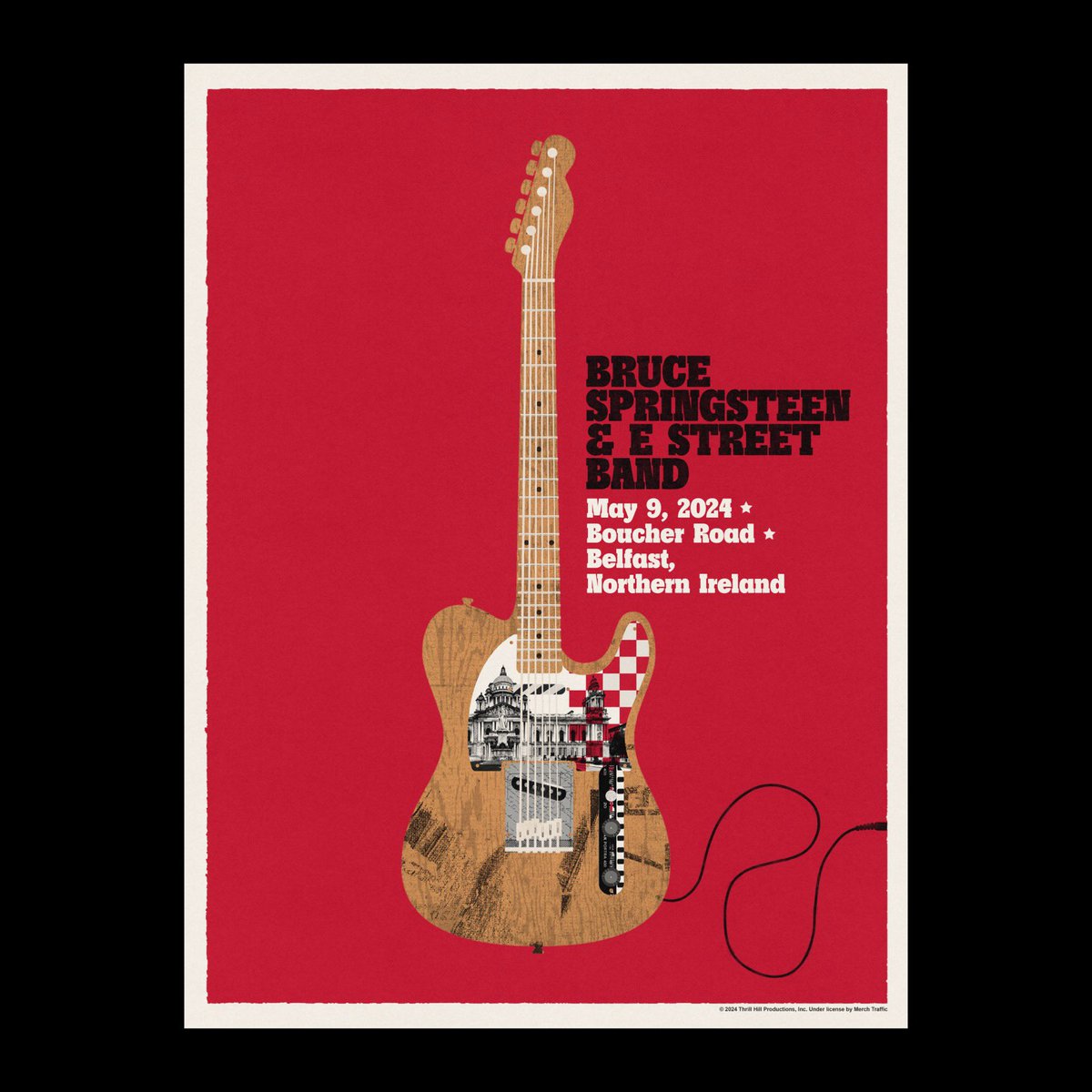 Here is the latest official gig poster in the series Ive designed for @springsteen in #Belfast tonight needledesign.bigcartel.com