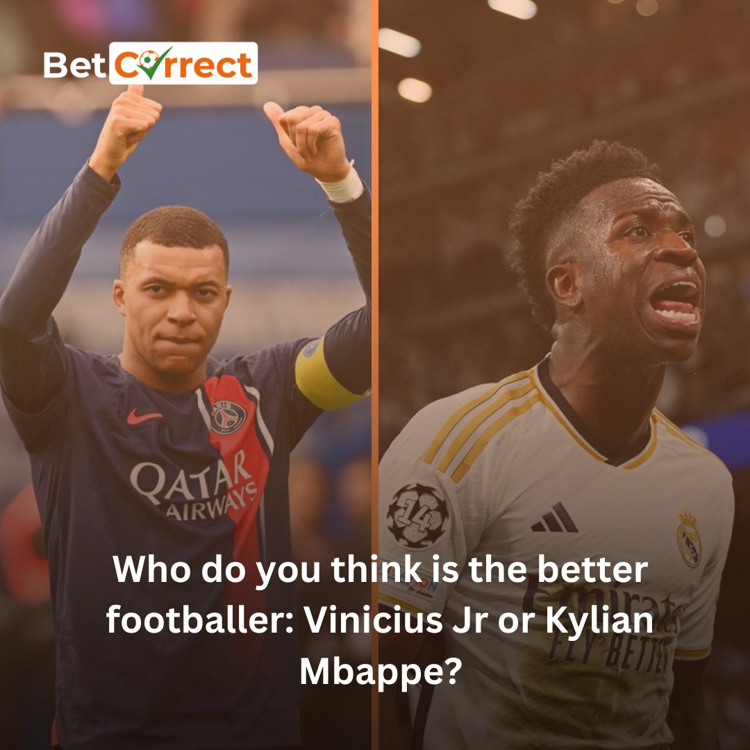 Guys make we talk, this debate between Vinicius Jr and Mbappe wey dey burst my head! Who do you think is better footballer: Vinicius Jr and Mbappe? Abeg help me answer!