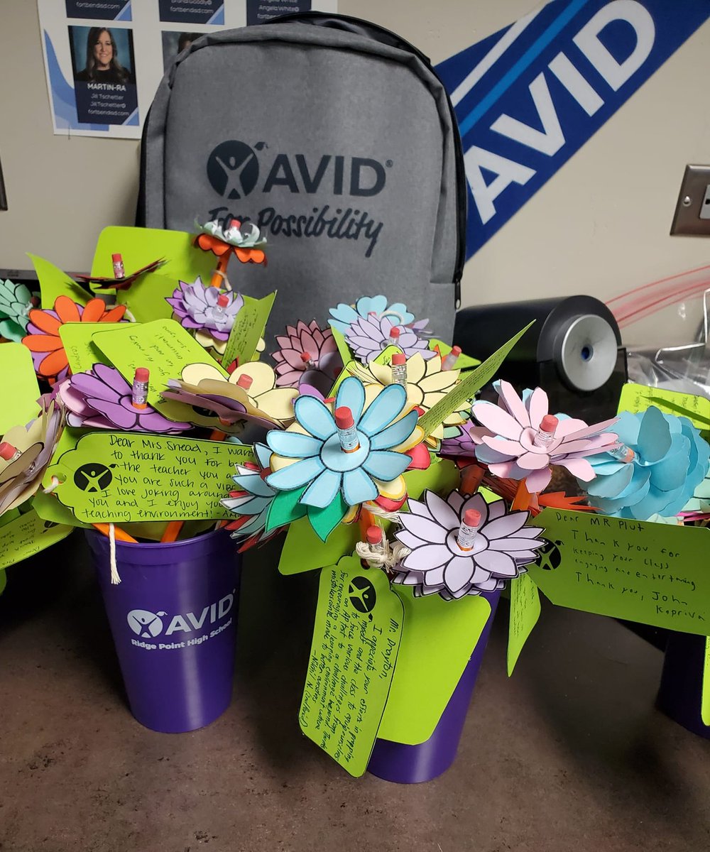 Teacher appreciation is in full bloom this week, and we love to see it! Thanks for sharing your celebrations, Melissa Hubbell Womack (@RP_AVID). @RPHS_Panthers @FortBendISD