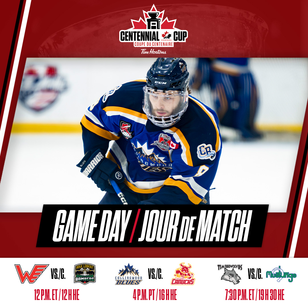 GAME DAY! The puck drops today for the #CentennialCup in @VisitOakville! 🎉 JOUR DE MATCH! La #CoupeDuCentenaire s’amorce à Oakville! 🎉 🏒 HockeyCanada.ca/CentennialCup 🏒 HockeyCanada.ca/CoupeDuCentena… @TimHortons | @cjhlhockey