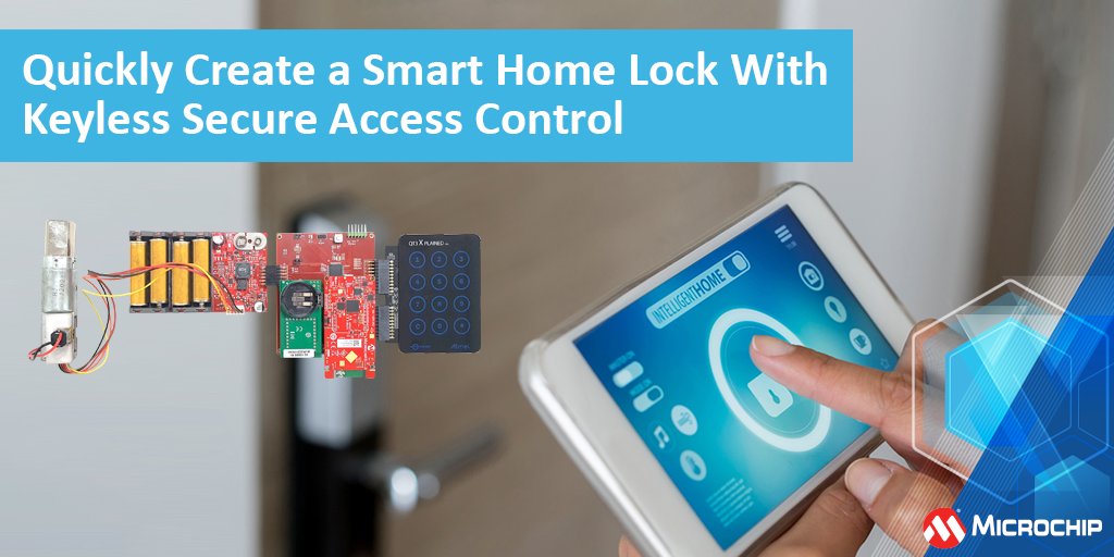 Quickly create a smart home lock with keyless secure access control and monitoring of a mechanical lock through capacitive touch keypad or a smartphone app. Download our reference design to learn how: mchp.us/3Iiqk3Z. #consumer #microcontrollers #industrial #smarthome