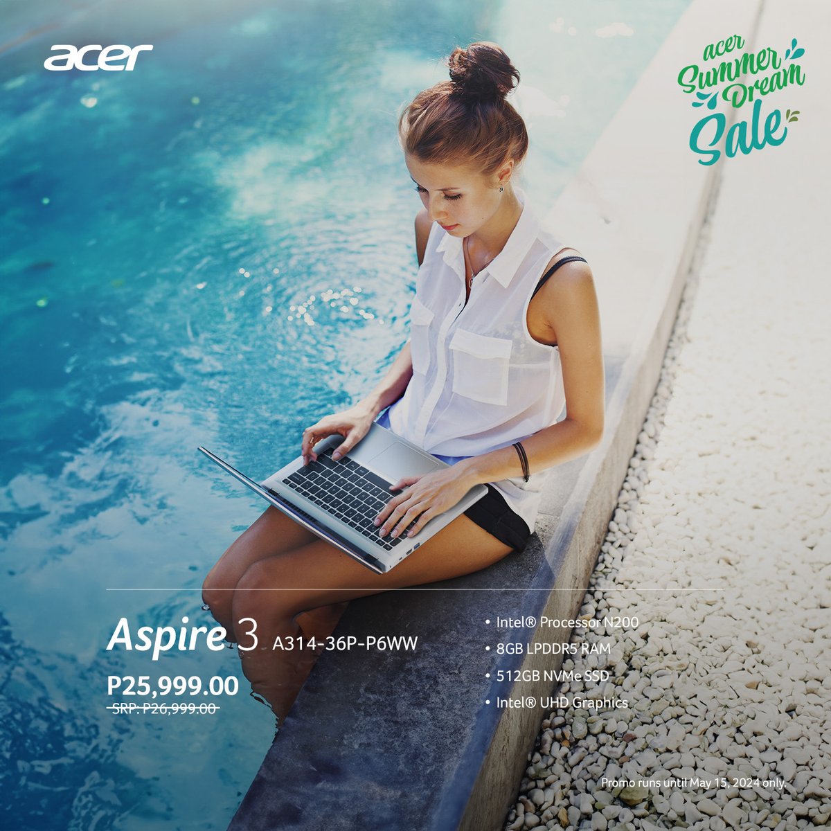 Don’t let working from home this summer slow you down. Supercharge your productivity with the Acer Aspire 3 deals during the #AcerSummerDreamSale, ending May 15th! Rush to Acer Concept Stores, the Acer Online Store acer.link/3UqzqRW, or nearby Authorized Resellers now!