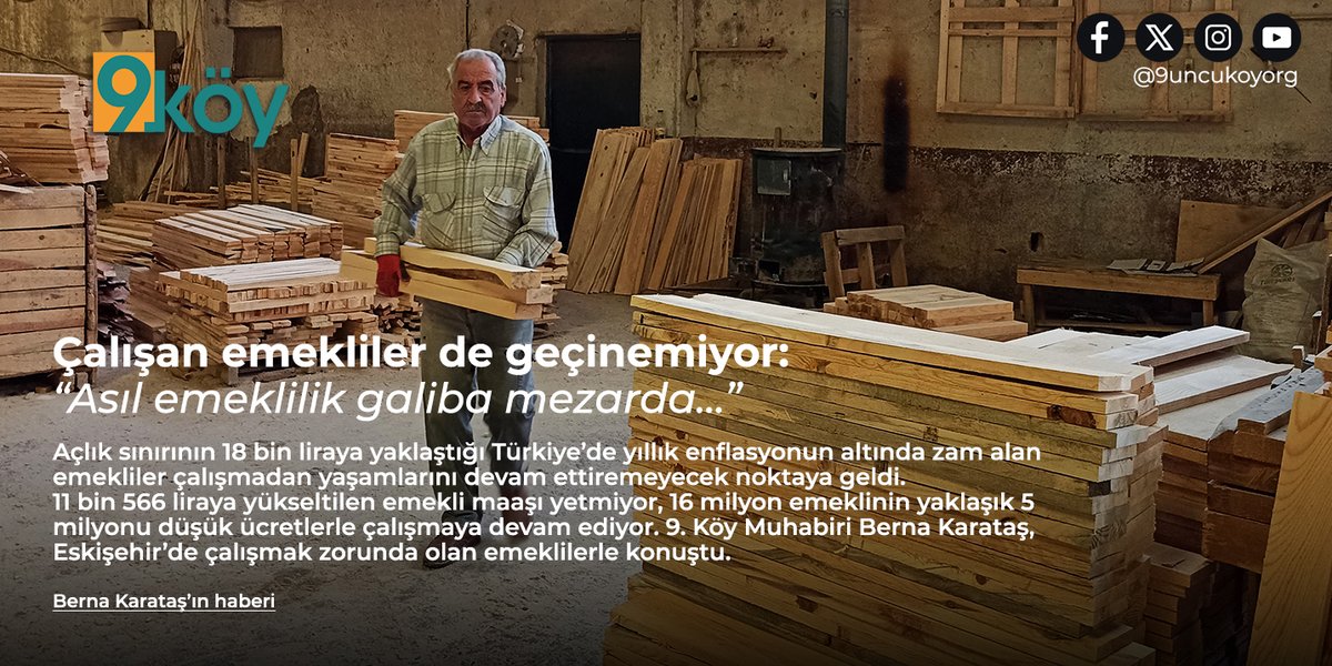 Çalışan emekliler de geçinemiyor: “Asıl emeklilik galiba mezarda…”

Açlık sınırının 18 bin liraya yaklaştığı Türkiye’de yıllık enflasyonun altında zam alan emekliler çalışmadan yaşamlarını devam ettiremeyecek noktaya geldi. 11 bin 566 liraya yükseltilen emekli maaşı yetmiyor, 16…