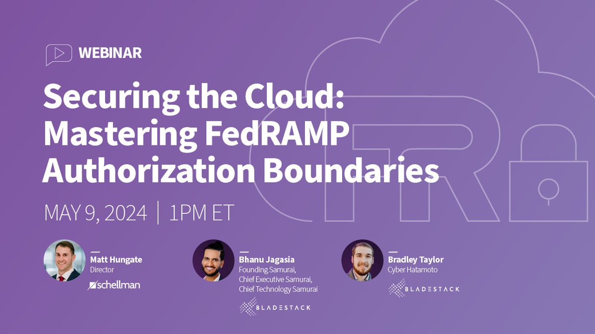 Join us at 1 pm ET today, 5/9, for our webinar Securing the Cloud: Mastering FedRAMP Authorization Boundaries. This webinar is tailored to unravel the intricacies of FedRAMP Authorization for CSPs engaged with federal agencies. Register now: hubs.ly/Q02wCj5c0