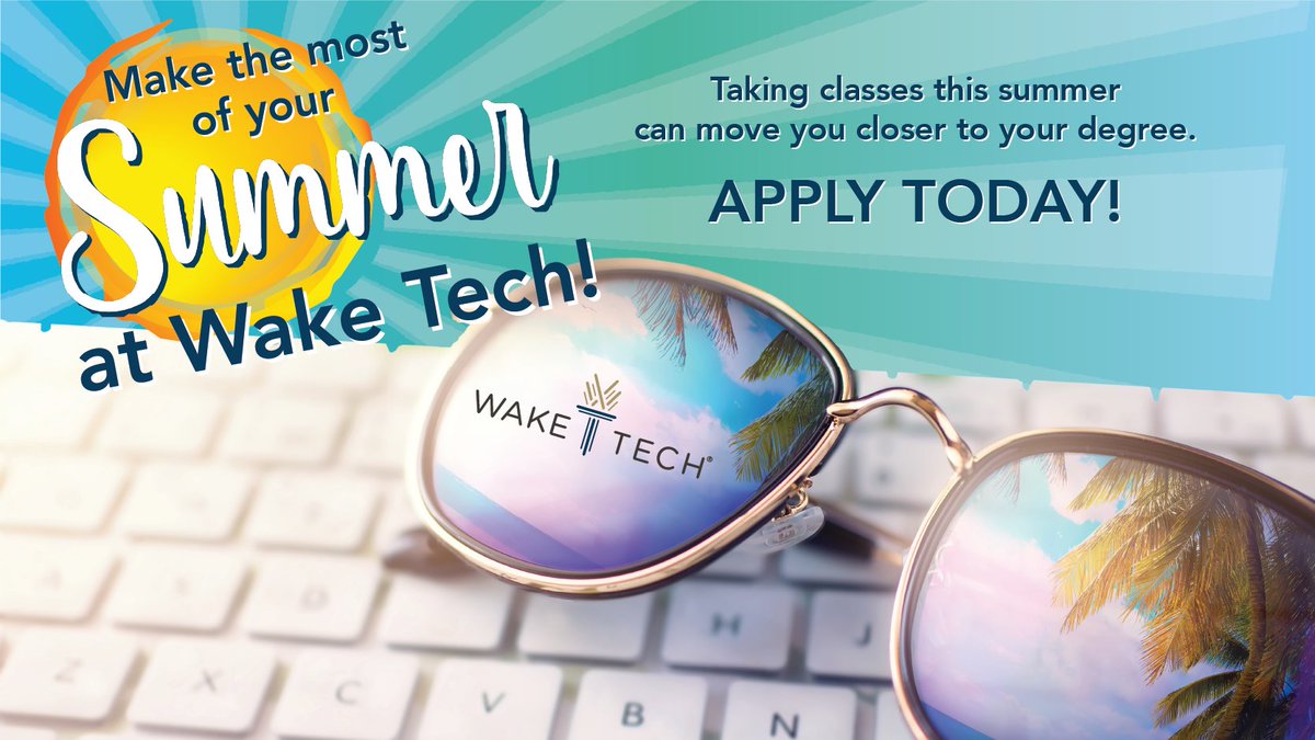 Get finished faster! A class at Wake Tech this summer can move you closer to your degree. We offer a robust mix of on-campus and online classes at convenient times to fit your schedule. ☀️ summer.waketech.edu