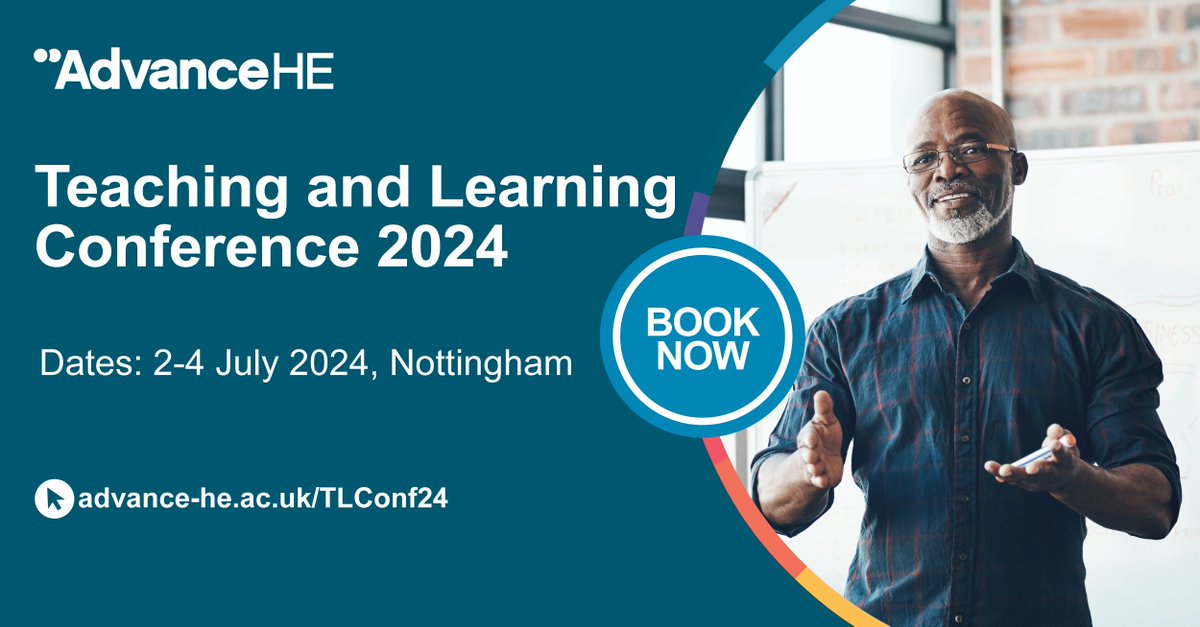 Our annual Teaching and Learning Conference 2024 returns on 2-4 July. This year's theme is ‘Future-Focused Education: Innovation, Inclusion, and Impact. By attending you will be able to engage with leaders and influencers across the #higherEd. social.advance-he.ac.uk/zdS2F4