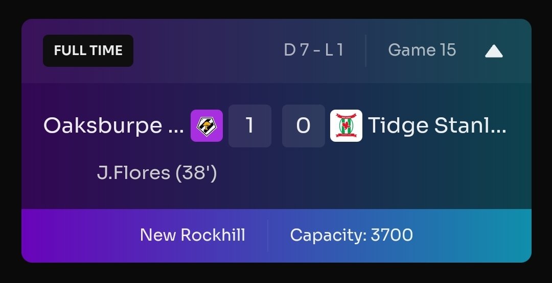 Oaksburpe's tweet image. Grosse performance à New Rockhill !

Oaksburpe s'est imposé, sur le plus petit écart, face au leader du championnat.

Battu 1 à 0, Tidge Stanley a tout essayé en vain pour renverser Oaksburpe.

Prometteur pour la suite !

(1/4)

#oaksburpe #footium @Footium #postmatchreport