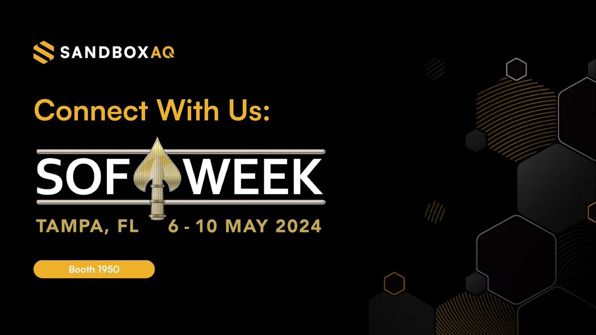 Are you at #SOFWeek? Don't miss your chance to connect with the SandboxAQ team at booth 1950 and learn how AQ technologies can give your organization a competitive edge, from cybersecurity to unjammable #quantum navigation systems. go.sandboxaq.com/SOFWeek2024.ht… #AI #quantum