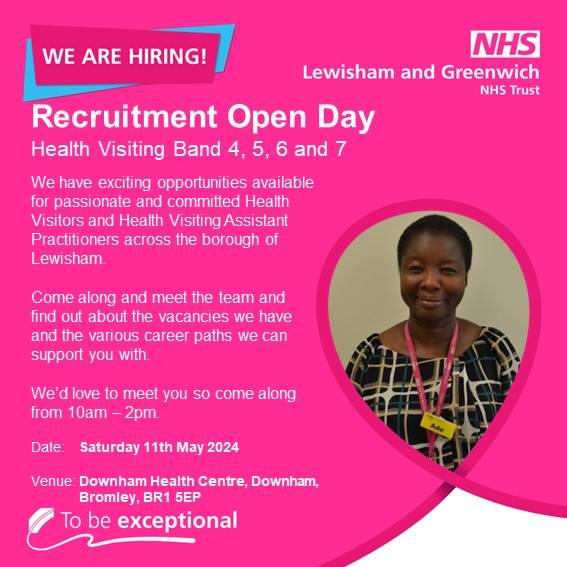 Recruitment_LGT (@lgt_recruitment) on Twitter photo The 2 day countdown is on! Register to attend here 👉 lnkd.in/eJzfDBwh #recruiting #openday #healthvisiting #NHS
<a href="/LG_NHS/">Lewisham and Greenwich NHS Trust</a> The 2 day countdown is on! Register to attend here 👉 lnkd.in/eJzfDBwh #recruiting #openday #healthvisiting #NHS
<a href="/LG_NHS/">Lewisham and Greenwich NHS Trust</a>