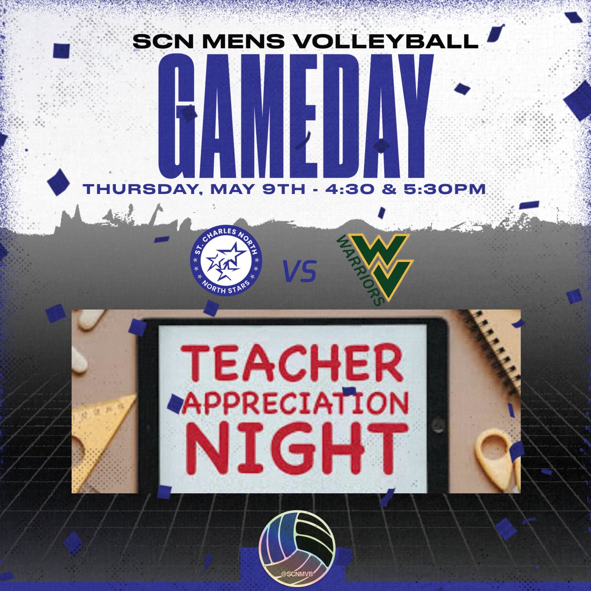 Did you get rained out today? Don't have any plans? It's another home match tonight vs. Waubonsie Valley. It's also Teacher Appreciation Night - so come on out and support the North Stars! #Family #SSFF @SCNAthletics @SCNBoosters @bluefangroup