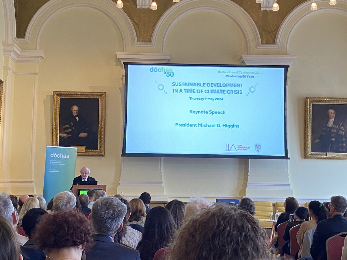 We’re delighted to attend the 2024 Conference, @Dochasnetwork at 50: focusing on Sustainable Development in a Time of Climate Crisis—an inspiring speech from @PresidentIRL Michael D. Higgins in such difficult times.