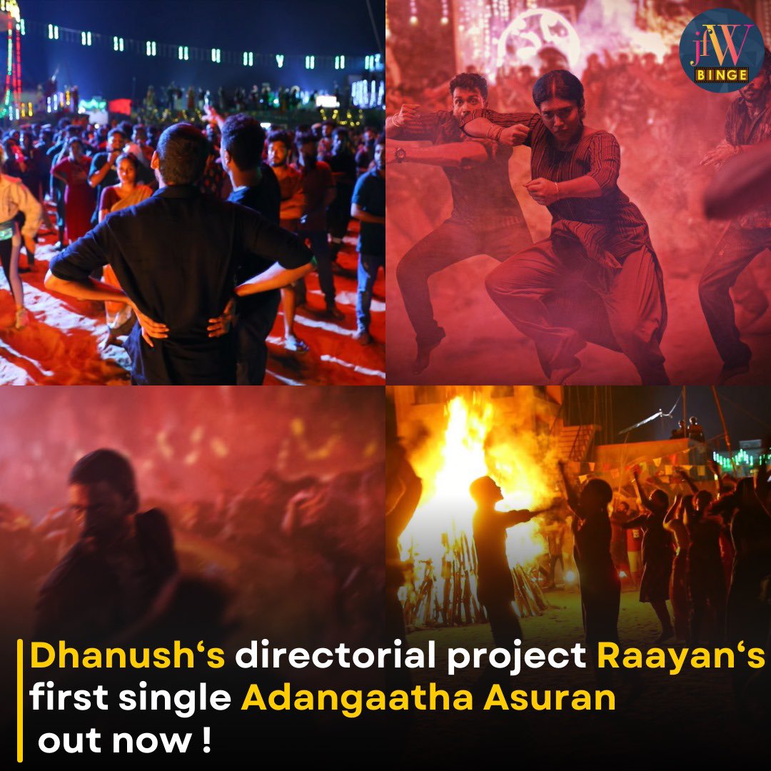 Dhanush’s Raayan first single Adangadha Asuran out now! #Raayan #RaayanFirstSingle #Dhanush #ARRahman #PrabhuDeva