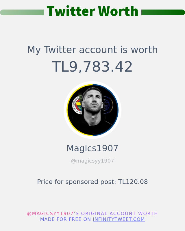 Twitter değerim: TL9,783.42

➡️ infinitytweet.me/account-worth?…