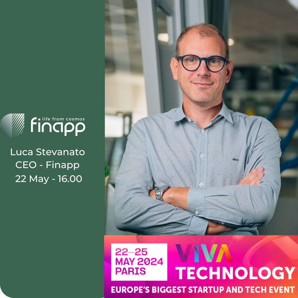 💡 Are you ready to know a cosmic reality at @VivaTech ? Finapp can't wait to surprise you at booth C11-033! 🔊The surprises are not over. We hear from our CEO Luca Stevanato Pitch on 22 May at 4pm! #Innovation #VivaTech #ViVATECh24 #Startup