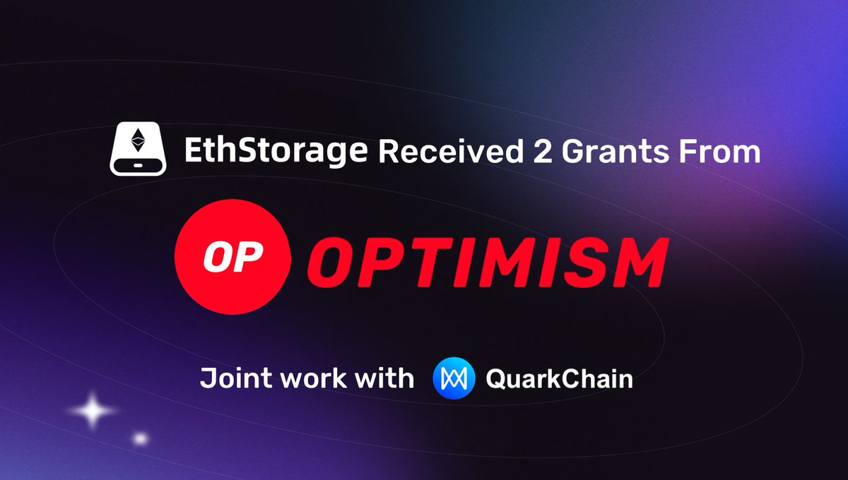 We're delighted to share that #EthStorage has successfully obtained two grants from @Optimism for our #ZKFraudProof research proposals, developed in collaboration with @Quark_Chain. The OP grant supports builders in the Optimism Collective ecosystem, offered in two forms:…