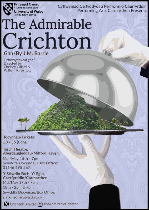 🎭✨Join us for an evening of entertainment as UWTSD students present 'The Admirable Crichton' Studio Production! Third-year BA Acting and BA Set Design Production students are teaming up to bring you this joyful comedy by J.M. Barrie. Dates and booking info 👇