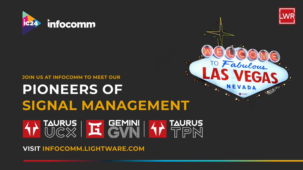 We're excited to share our dedicated @InfoComm landing page, a one-stop resource for all the innovations our @LightwareUSA team will be sharing at this year's show!🇺🇸 Start planning your visit to the Lightware booth at #InfoComm 👉 lightware.me/4b12aYm #ProAV #AoIP