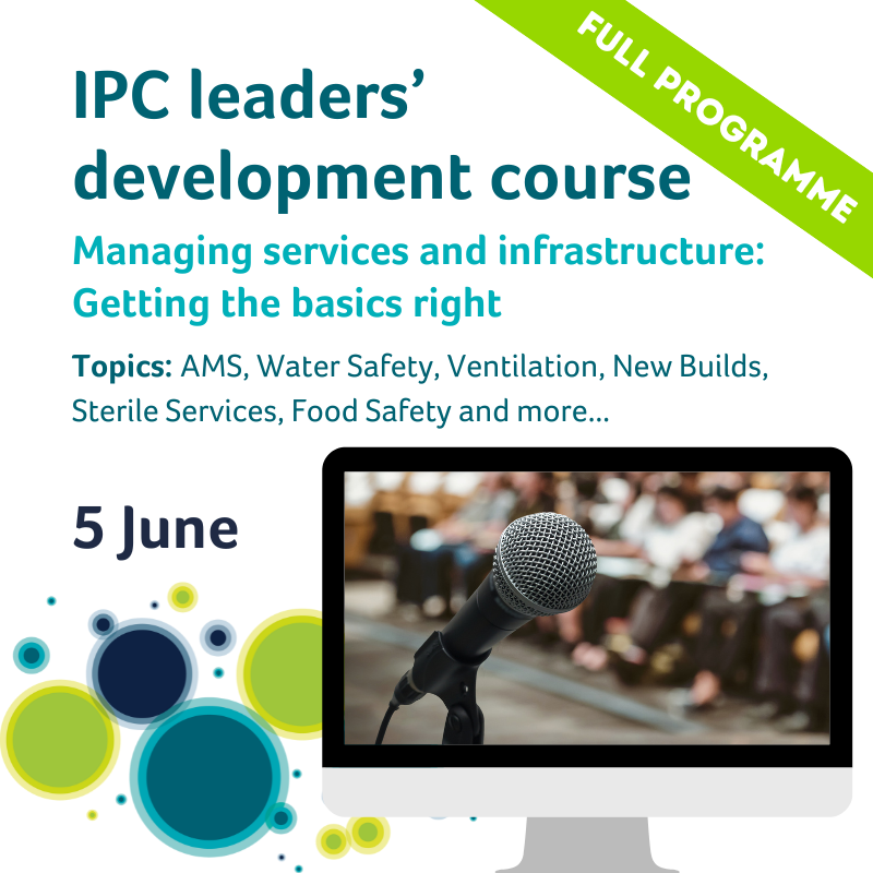 Check out the full programme available for our next #IPC Leaders Development Course, covering diverse topics including #AMS, #WaterSafety, #Ventilation, #NewBuilds, #SterileServices and #FoodSafety. Early booking discount until Monday 13 May Book👉ow.ly/vykl50Rr1vR