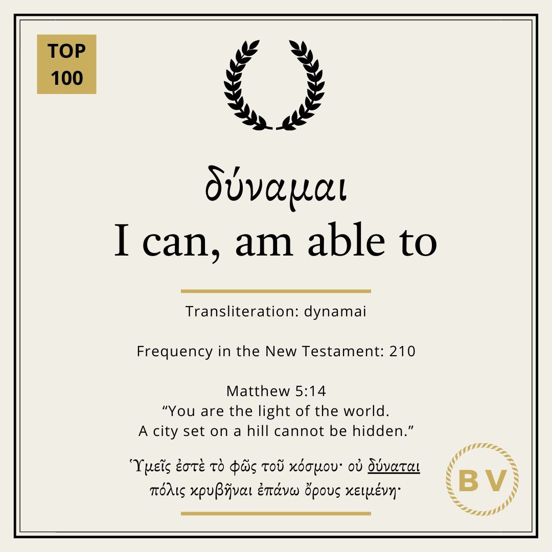 ⭐️  Today's Biblical Vocabulary: δύναμαι, 210x