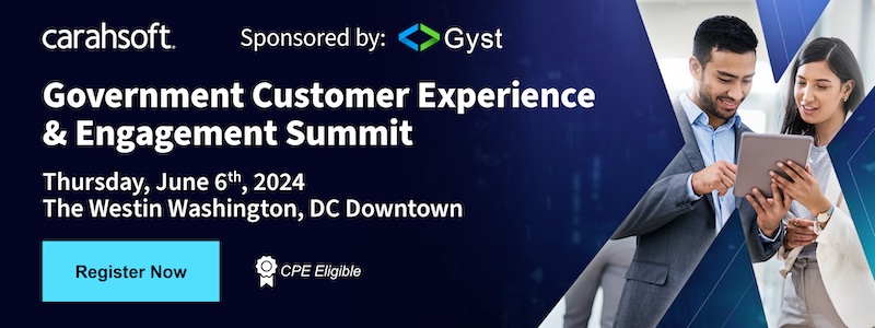 Excited to explore how cutting-edge technologies like #AI are reshaping #government #CX at
<a href="/Carahsoft/">Carahsoft</a>’s #govCXS on 6/6! Join top thoughts leaders to discuss the future of a customer-
centric government: carah.io/CXSGyst