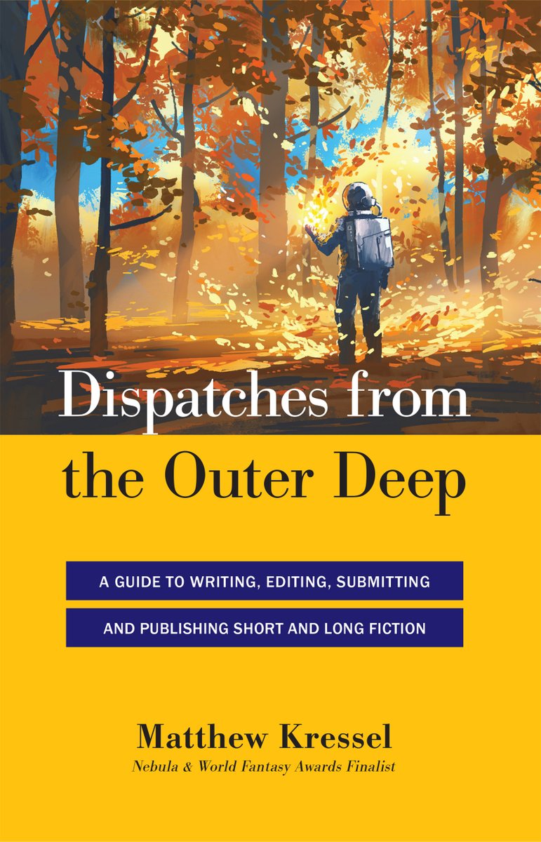 Super excited to announce my first non-fiction book: DISPATCHES FROM THE OUTER DEEP: A GUIDE TO WRITING, EDITING, SUBMITTING AND PUBLISHING SHORT AND LONG FICTION, a collection of writing advice, tips, tricks, techniques, knowledge, and more! Link in thread.