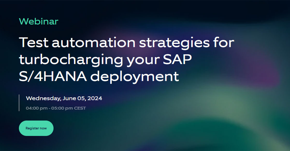 Want to supercharge your SAP S/4HANA deployment with test automation? Join our webinar and discover how Tricentis Tosca and Nagarro's comprehensive testing solution can help reduce manual testing efforts by up to 40% and maintenance in the release cycle by up to 70%! Don't miss