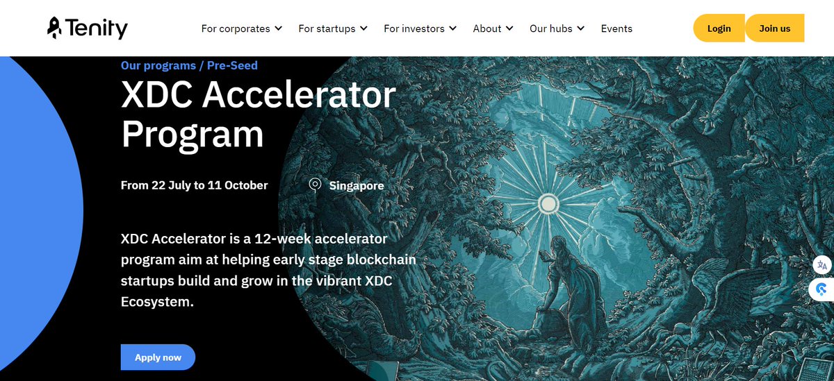 Exciting Opportunity for Blockchain Startups! Join the XDC Accelerator Program, powered by @tenity_global ! Starting from July 22, this 12-week intensive journey is designed to propel early-stage blockchain startups into the future. 📅 Application Deadline: June 14, 2024 🔗…